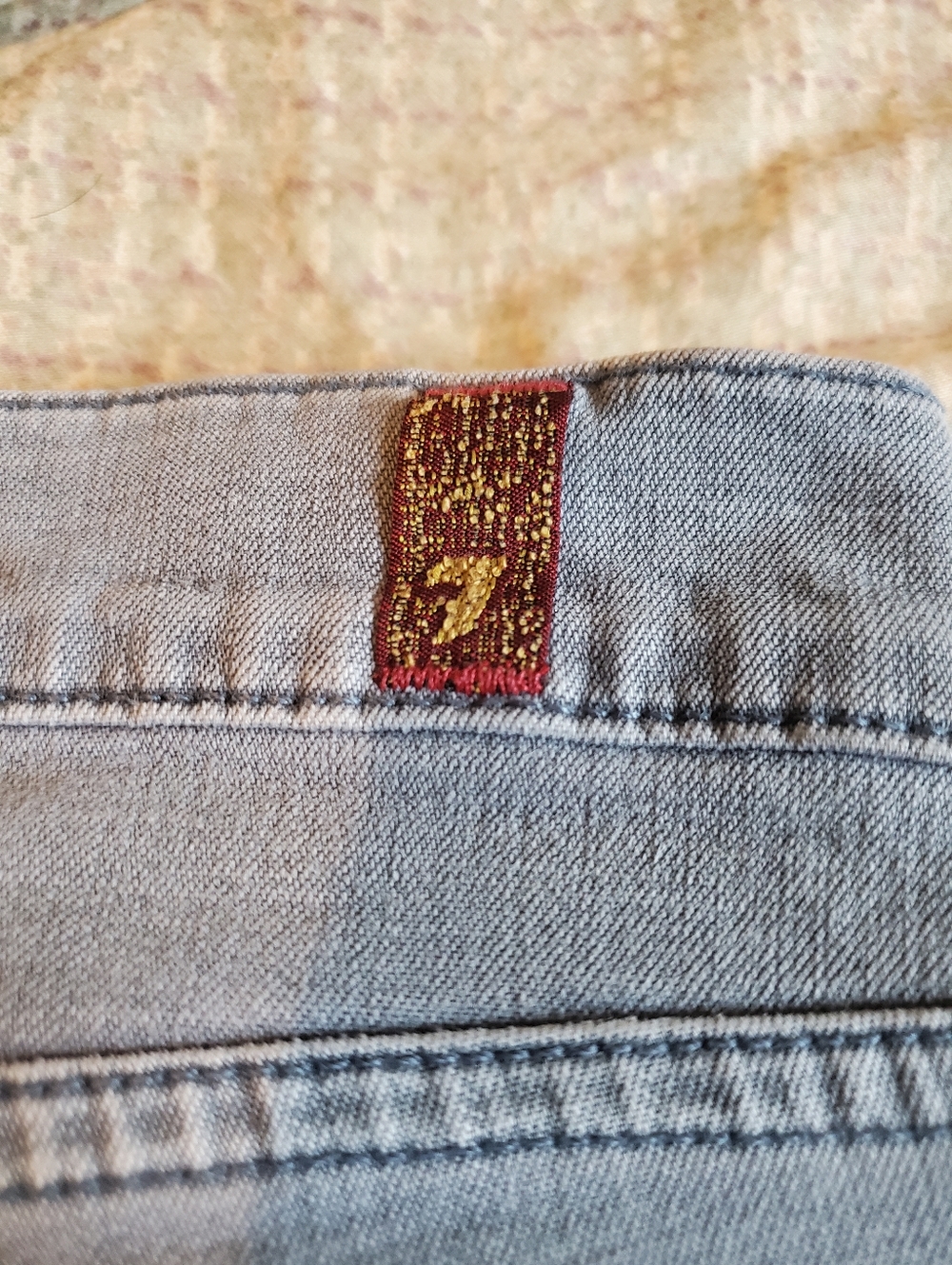 7 For All Mankind Size 28x34 Roxanne Skinny Light Grey Side Leg Zipper - Picture 7 of 11